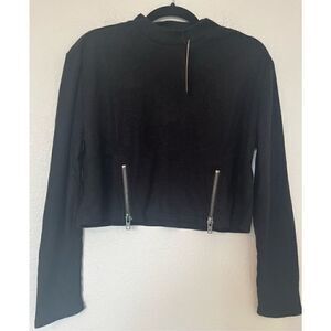 Soncy Ribbed Crew Neck Long Sleeve Sweater with Zippers - New